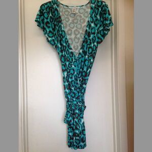 DIANE VON FURSTENBERG 'HAYLEY' Silk Animal Print Dress EUC